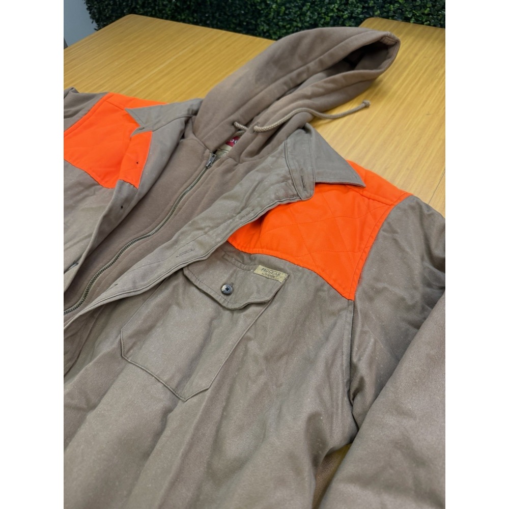 Hunters Jacket Size XL Men's Hooded Coat Pro Gear by Wrangler Dog Pheasant Tan
